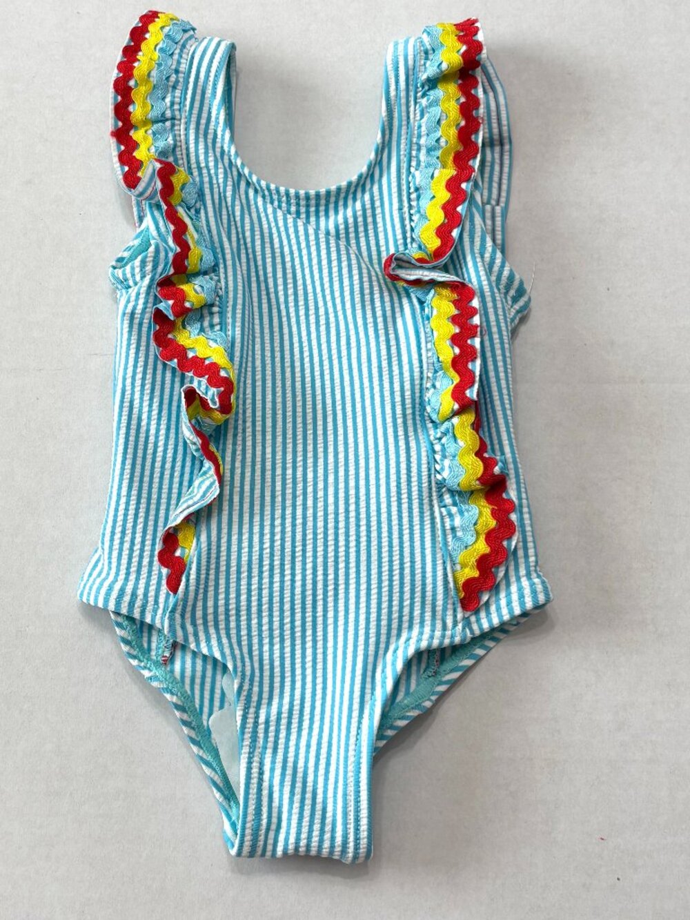 NWOT Adventurewear 360 Ruffled Striped Infant One Piece Swimsuit